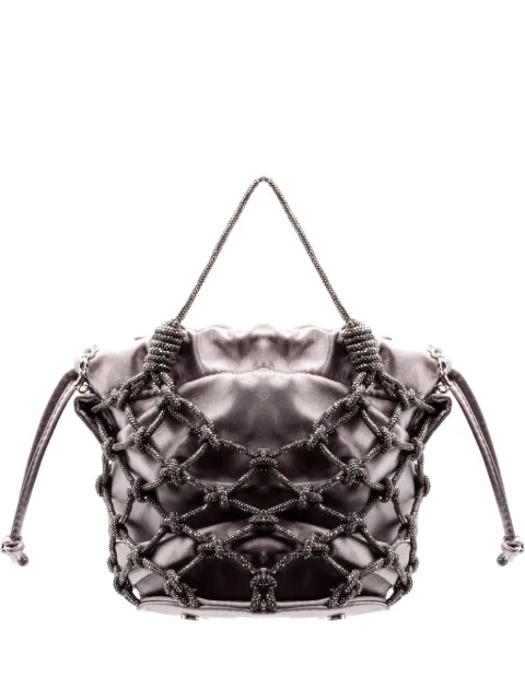PHO FIRENZE mesh rhinestone tote bag