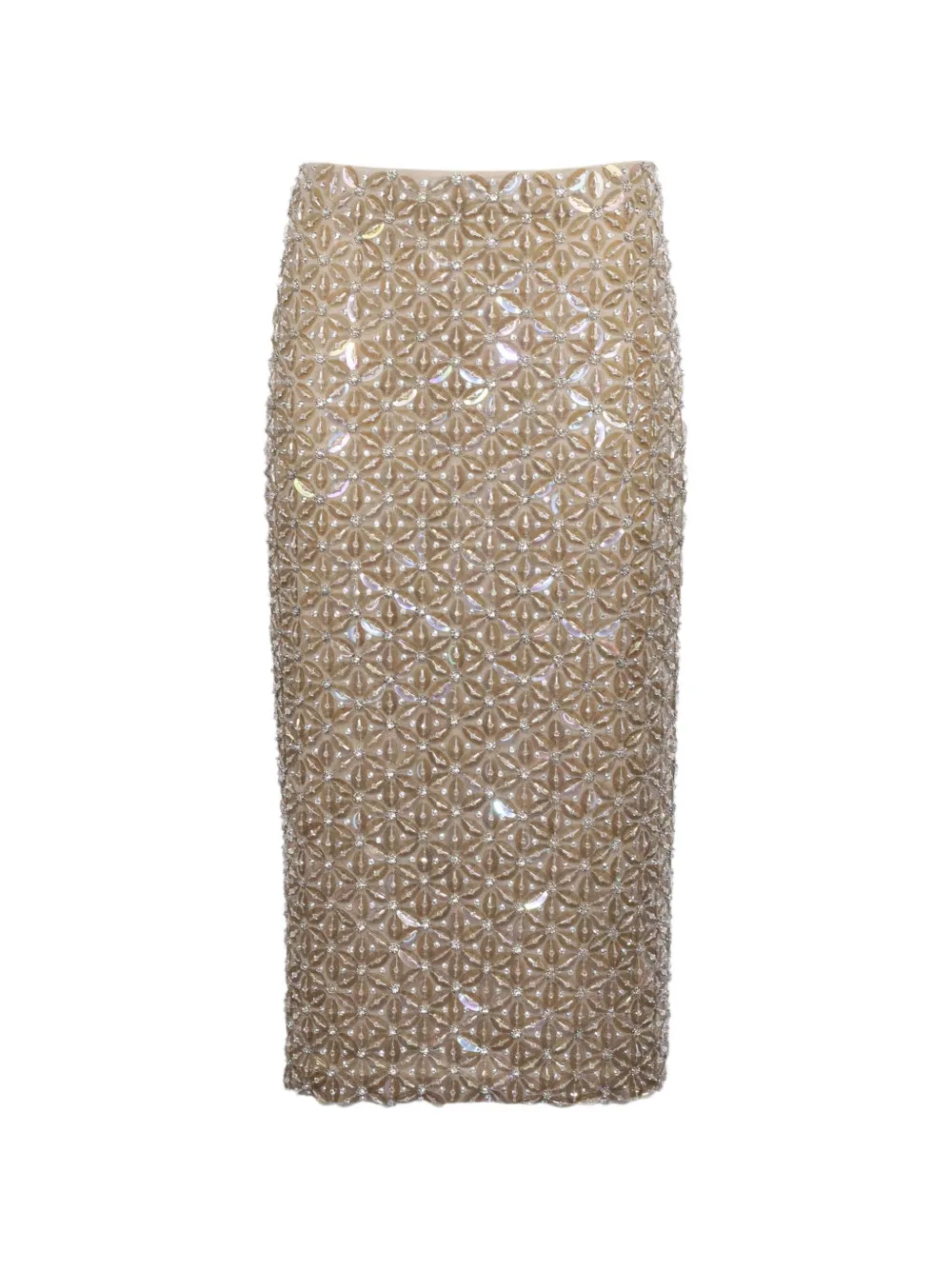 P.A.R.O.S.H. sequin floral midi skirt - Toni neutri