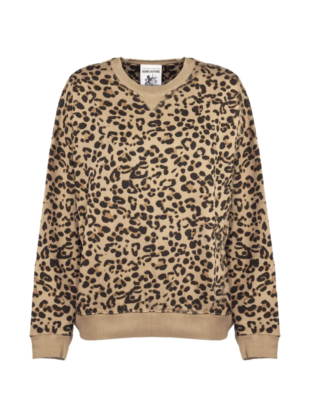 Semicouture animal-print round-neck sweatshirt - Toni neutri