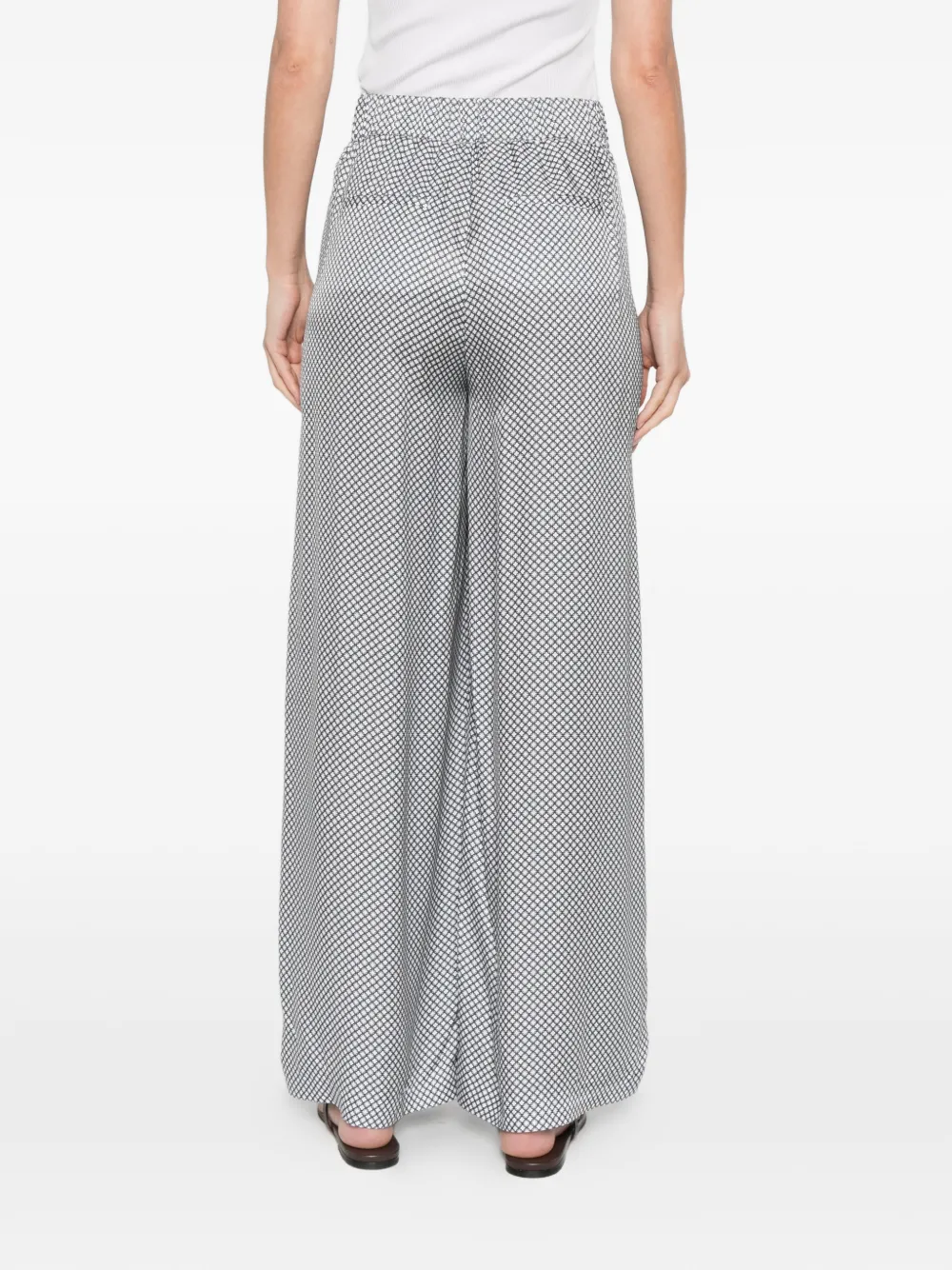 Peserico Broek met zijstreep en patroon Wit