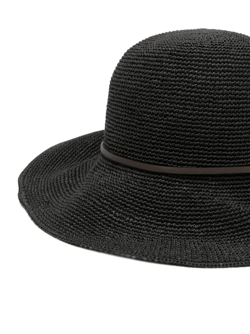  Peserico Woven Cloche Hat - Black 