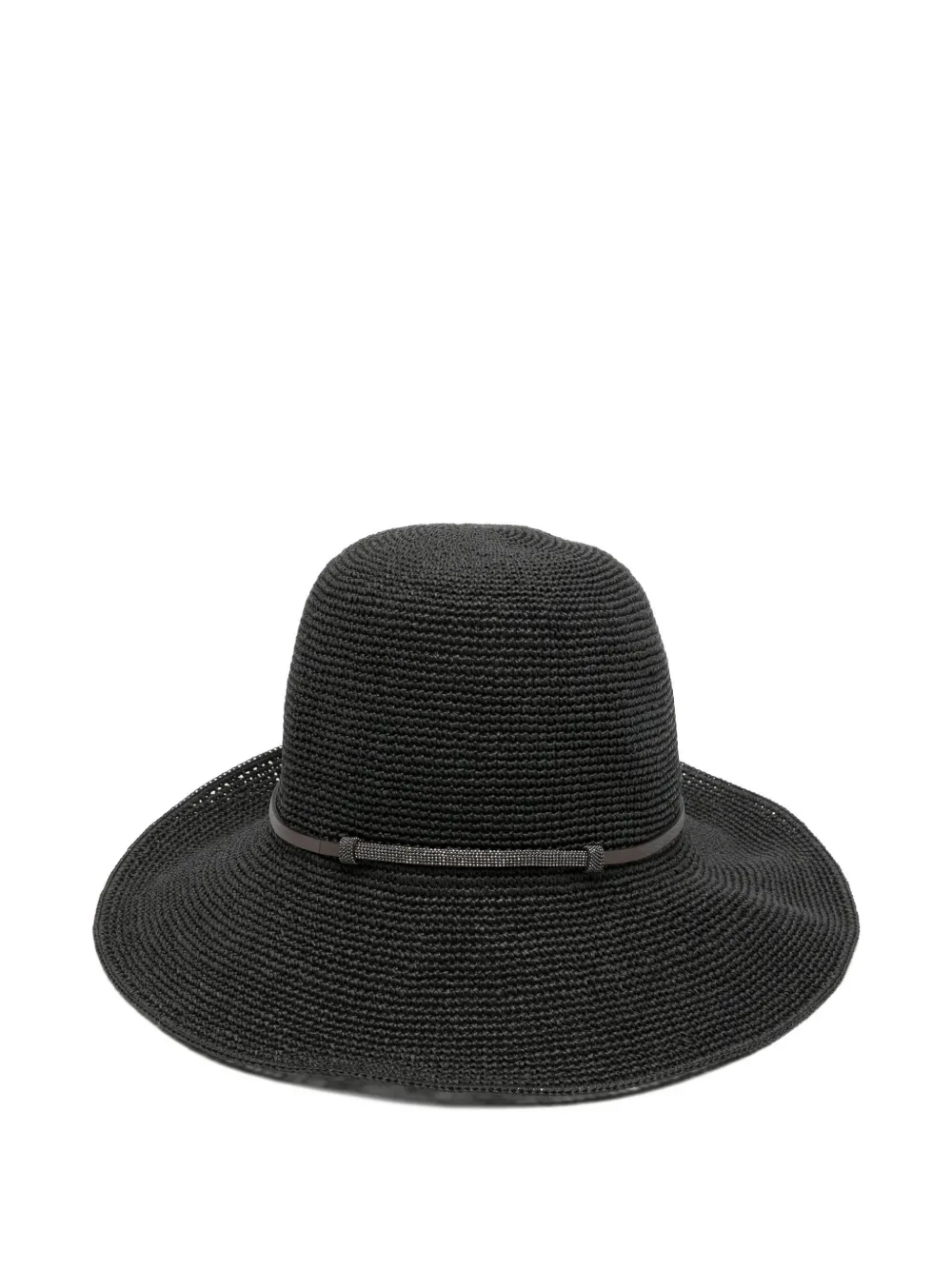  Peserico Woven Cloche Hat - Black 