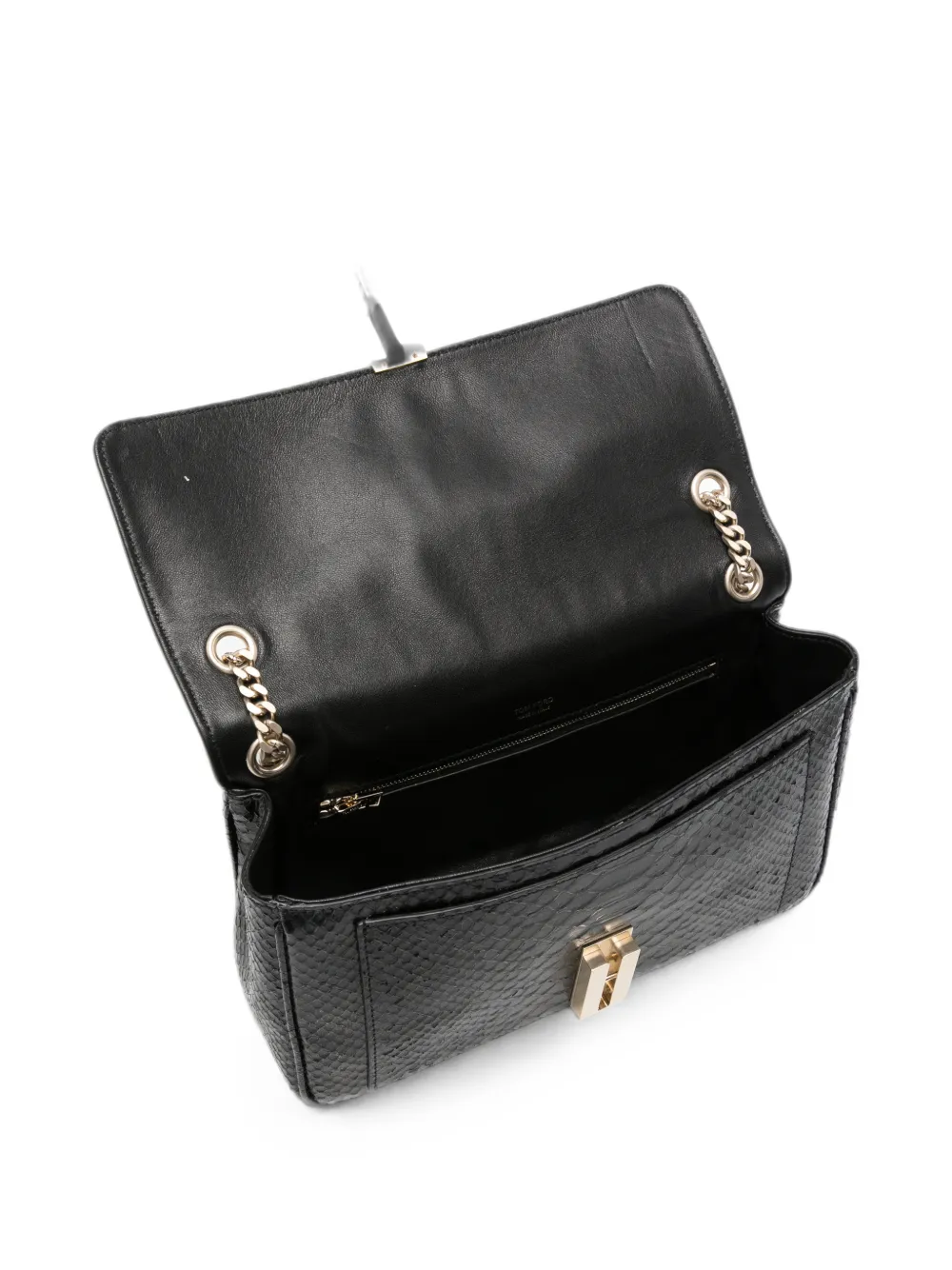TOM FORD Shopper met kettingband en slangen-effect Zwart
