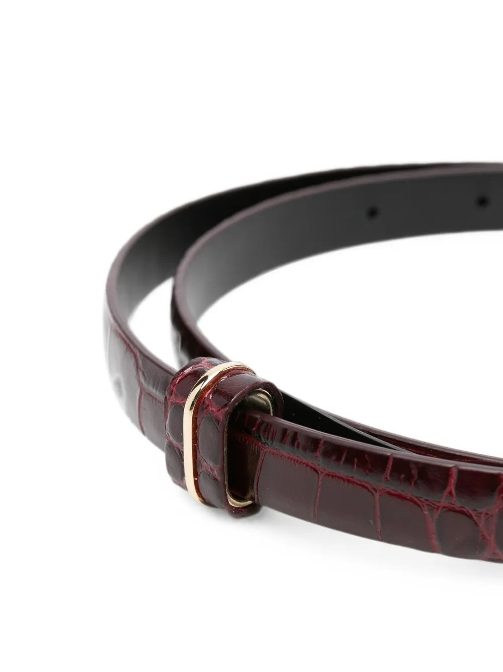 TOM FORD T Loop leren riem met krokodillen-print Rood