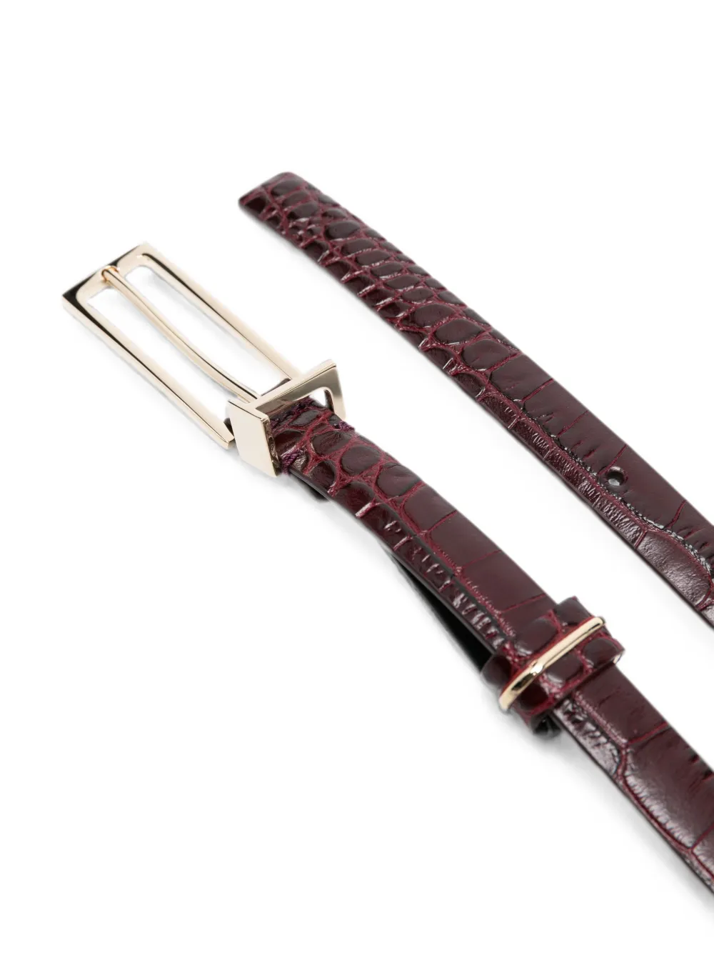 TOM FORD T Loop leren riem met krokodillen-print Rood