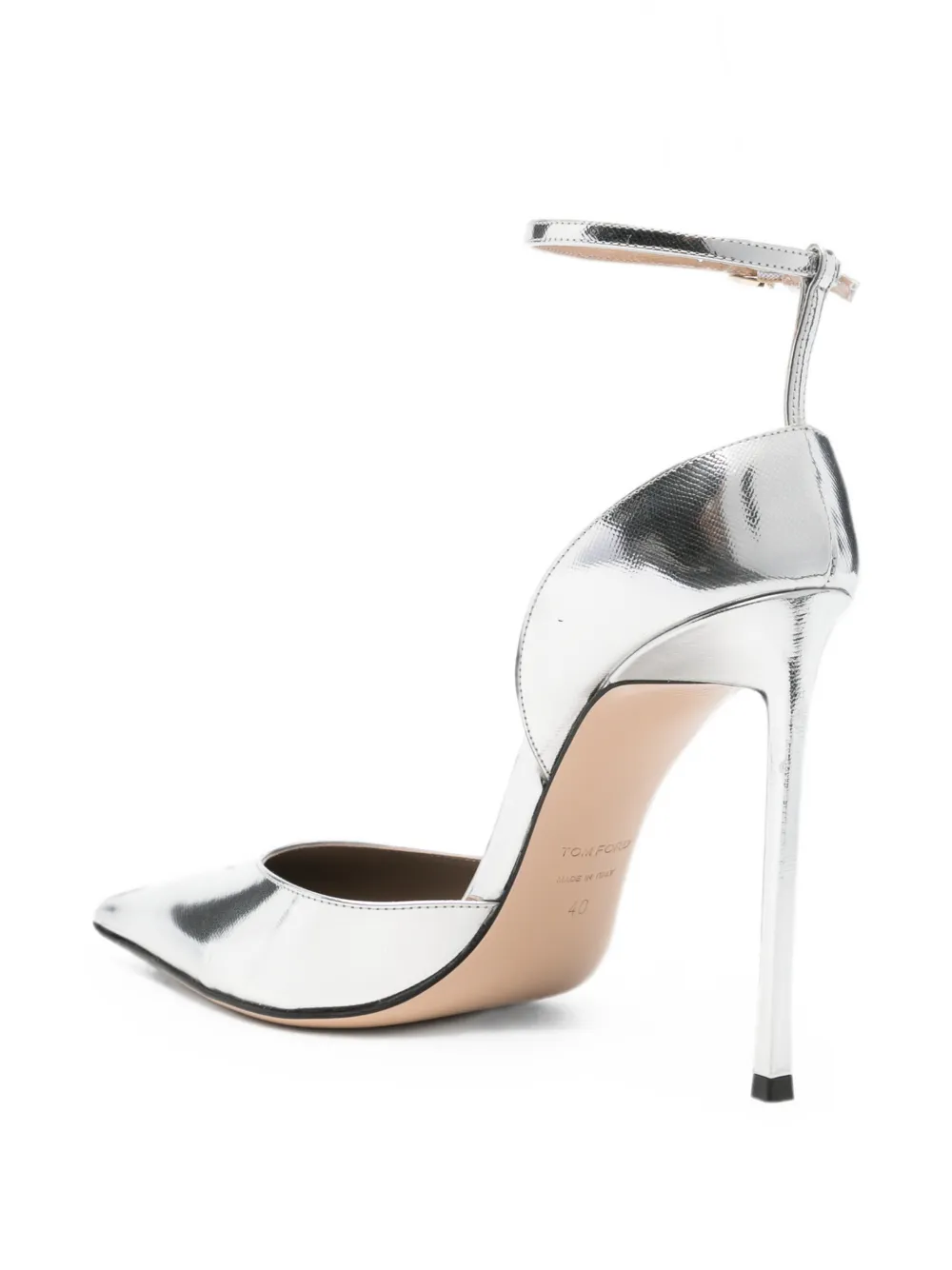 TOM FORD point-toe ankle-strap heeled pumps Zilver