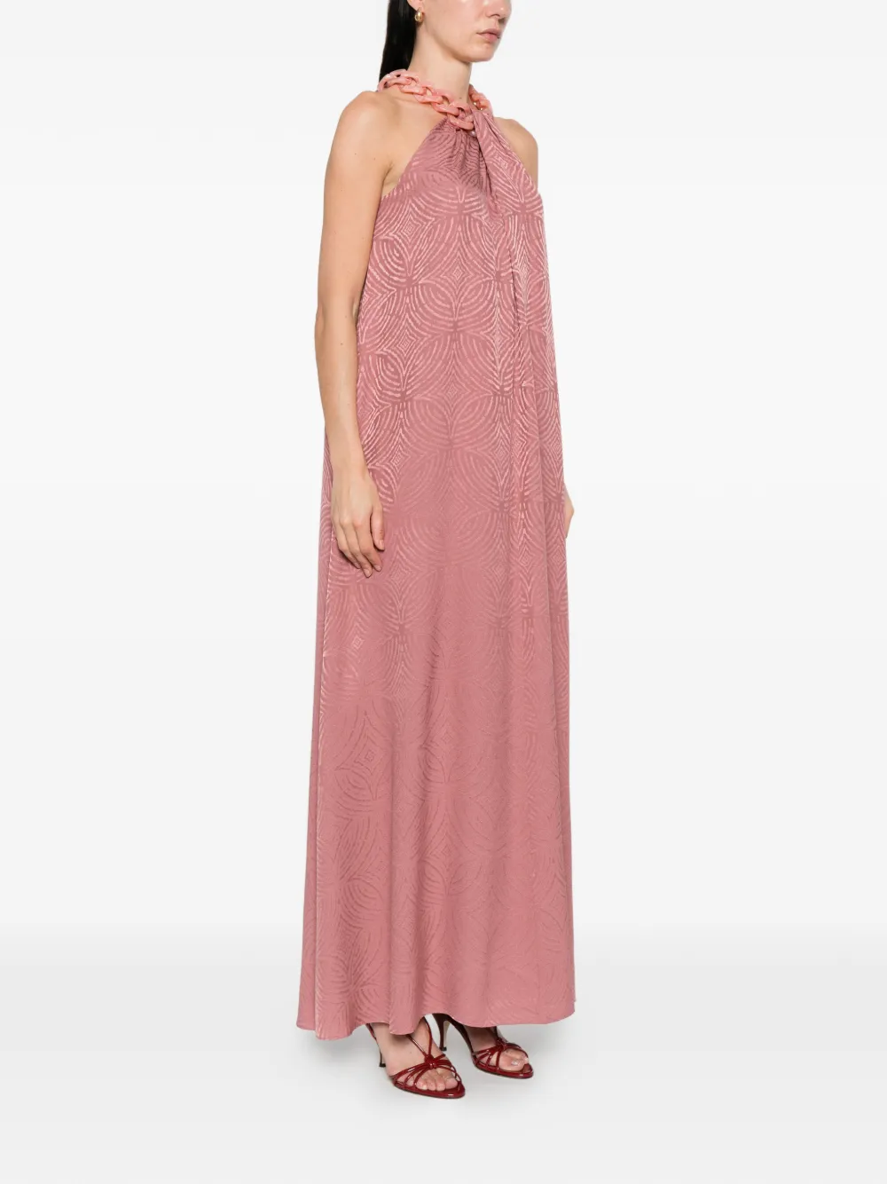 JOSEPH Parc maxi-jurk met kettingdetail Roze
