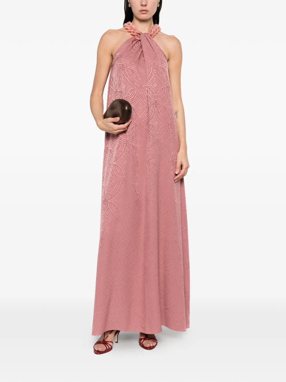 JOSEPH Parc maxi-jurk met kettingdetail Roze