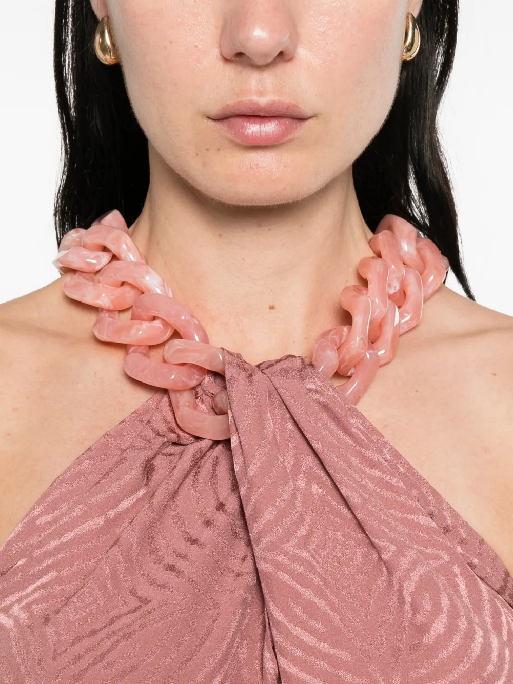 JOSEPH Parc maxi-jurk met kettingdetail Roze