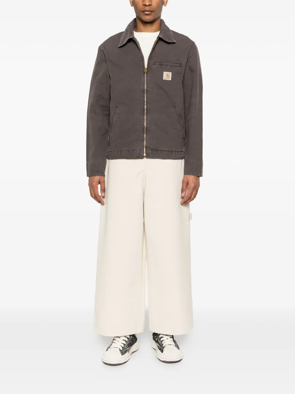 Carhartt WIP Detroit jack met logopatch en rits Bruin