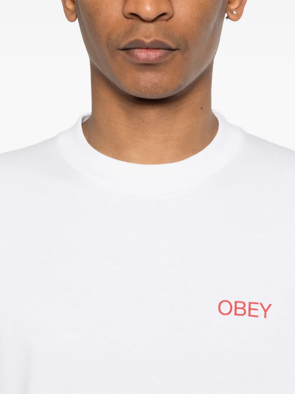 Obey T-shirt met logodetail Wit