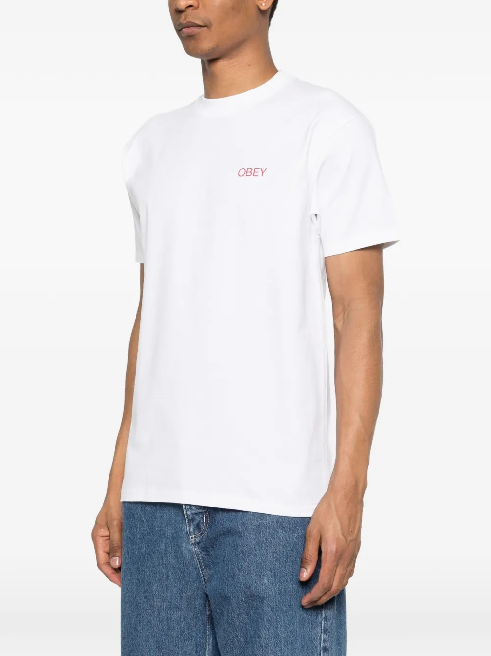 Obey T-shirt met logodetail Wit