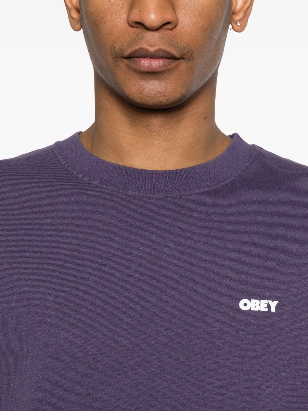 Obey T-shirt met logo Paars