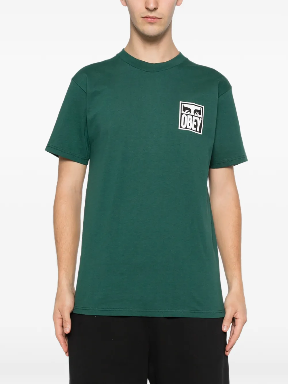 Obey T-shirt met logoprint Groen