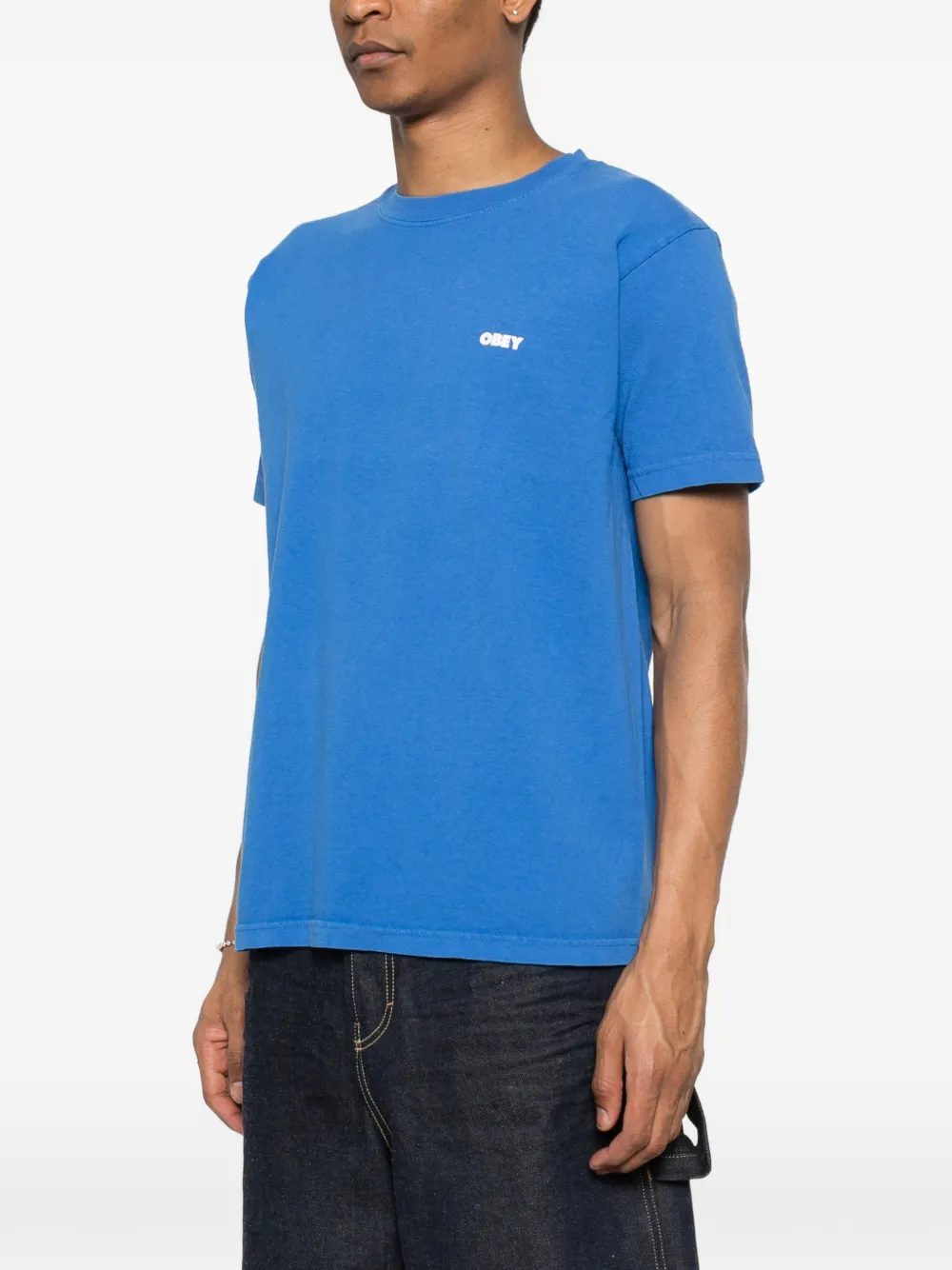 Obey T-shirt met logodetail Blauw