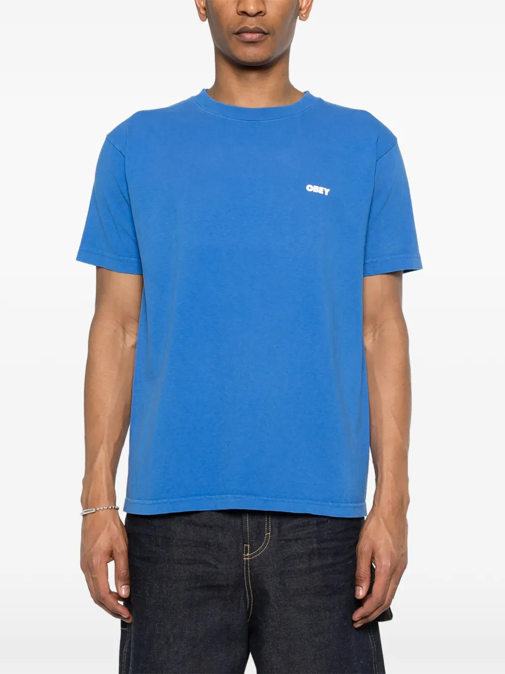 Obey T-shirt met logodetail Blauw