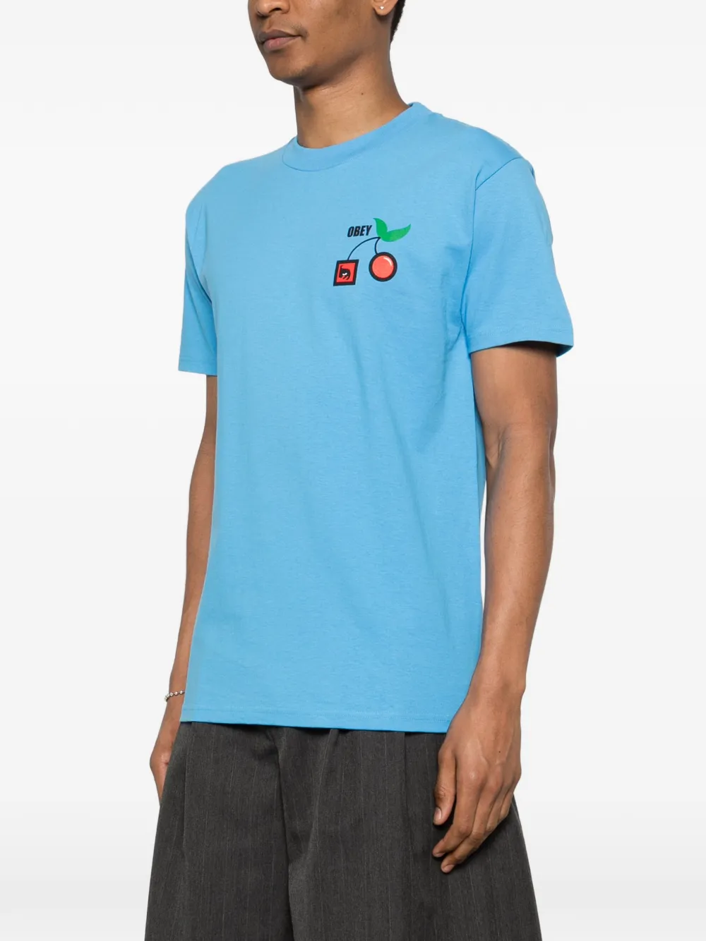 Obey T-shirt met grafische print Blauw