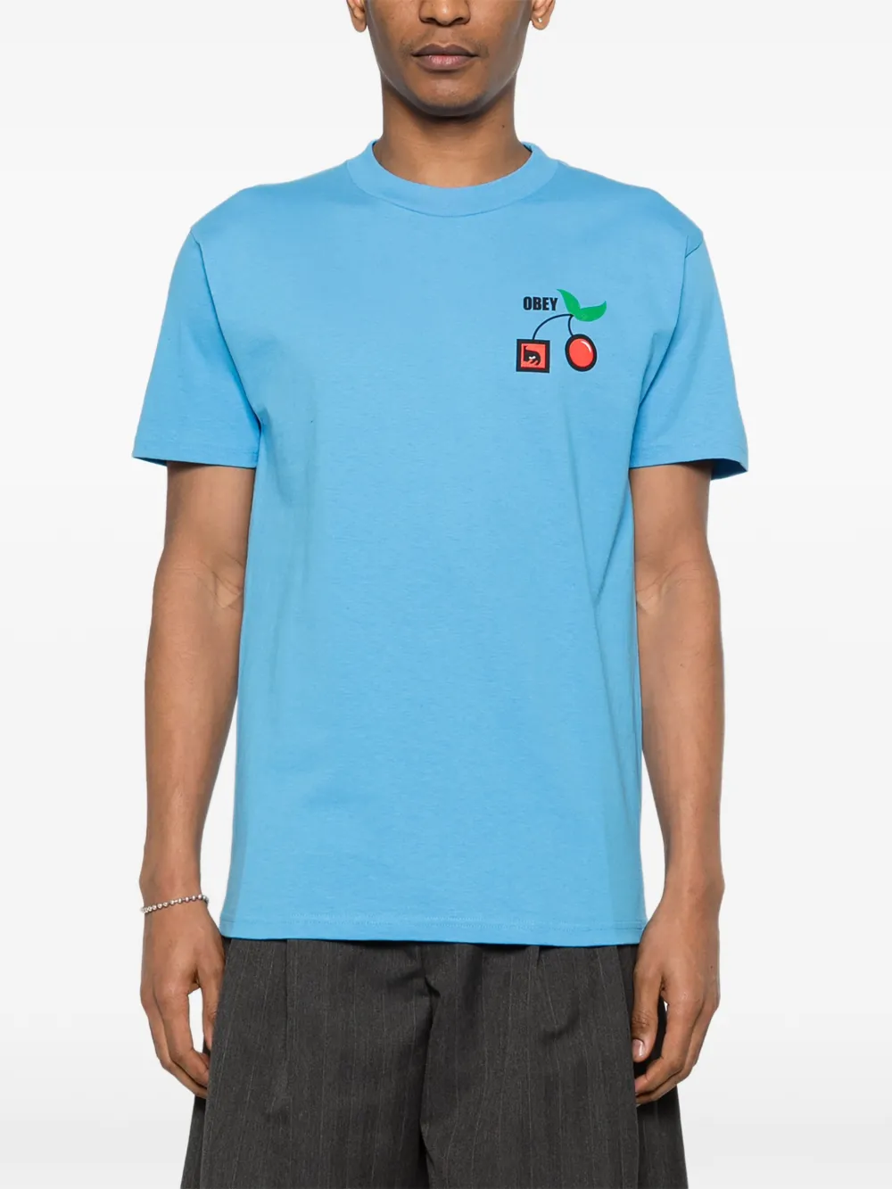 Obey T-shirt met grafische print Blauw