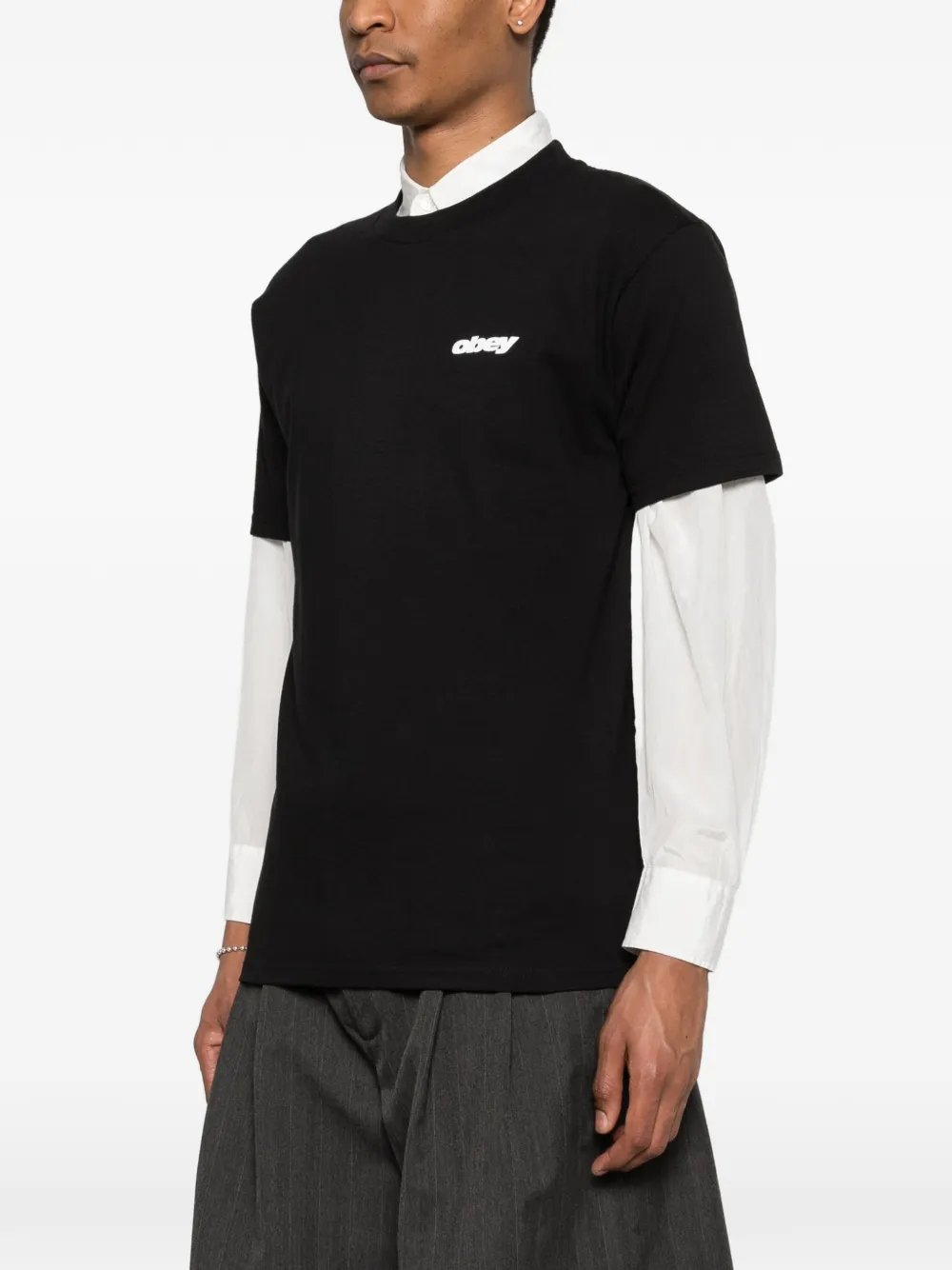 Obey T-shirt met korte mouwen en print Zwart
