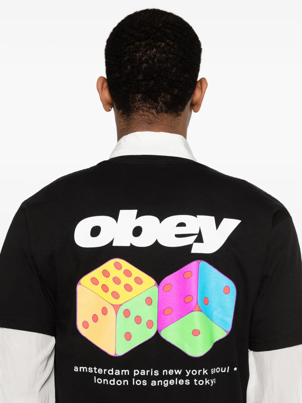 Obey T-shirt met korte mouwen en print Zwart