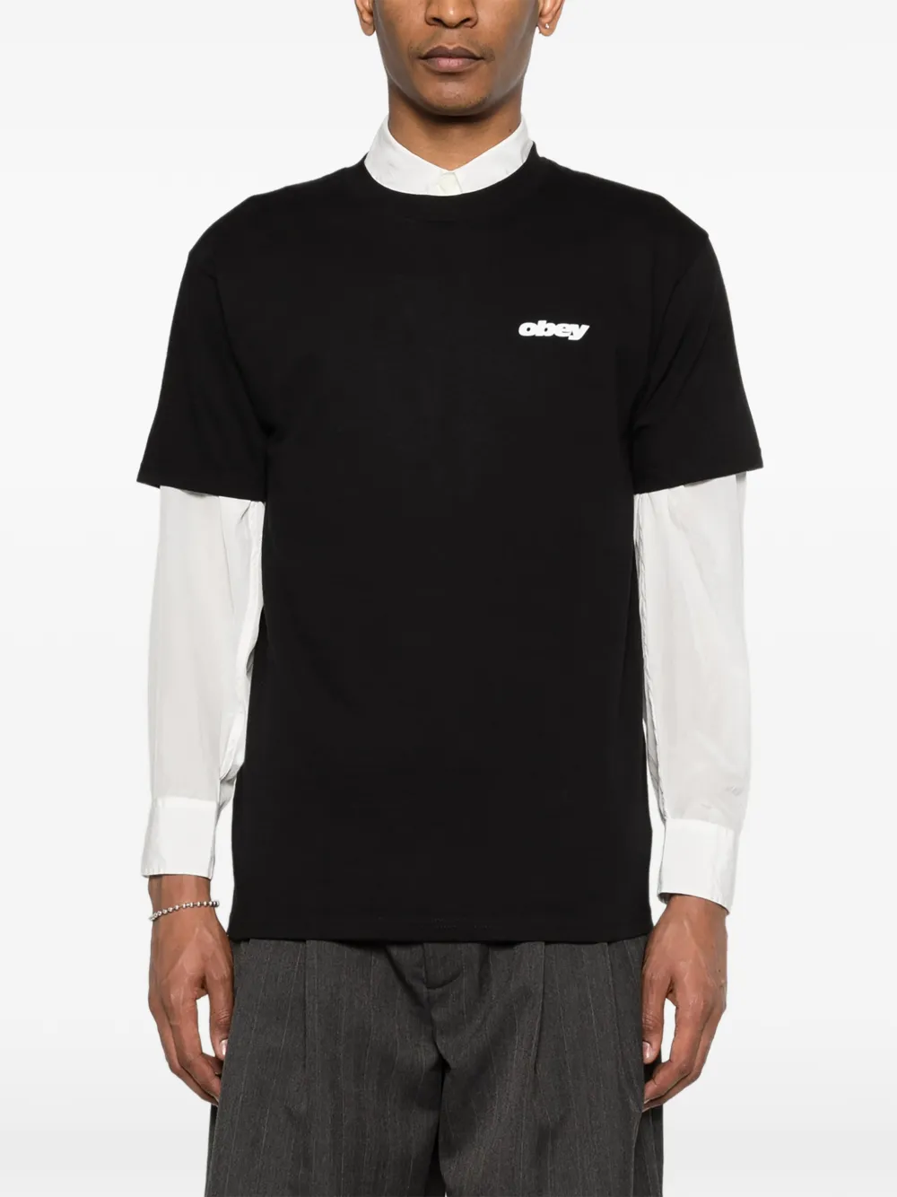 Obey T-shirt met korte mouwen en print Zwart