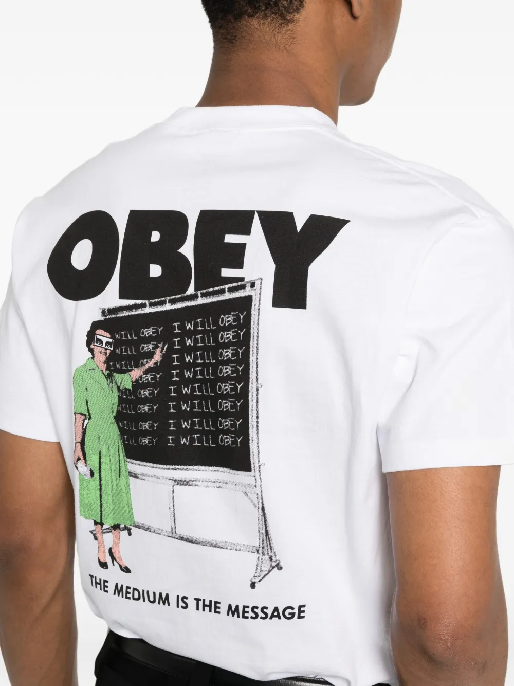 Obey T-shirt met ronde hals en logo Wit