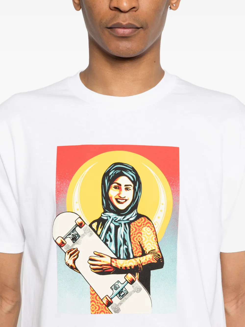 Obey T-shirt met grafische print Wit