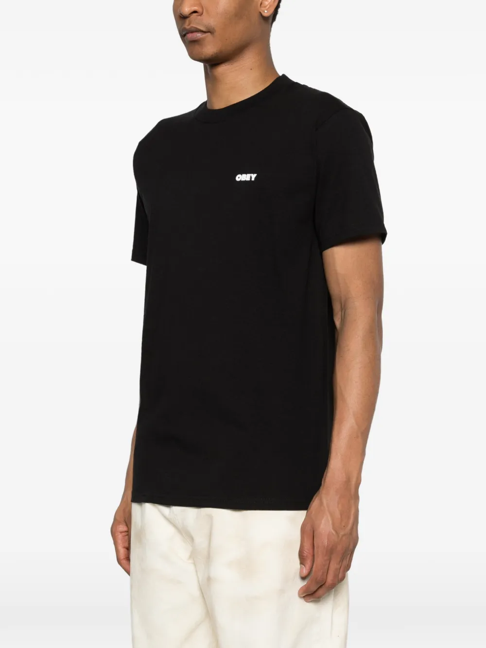 Obey T-shirt met ronde hals Zwart