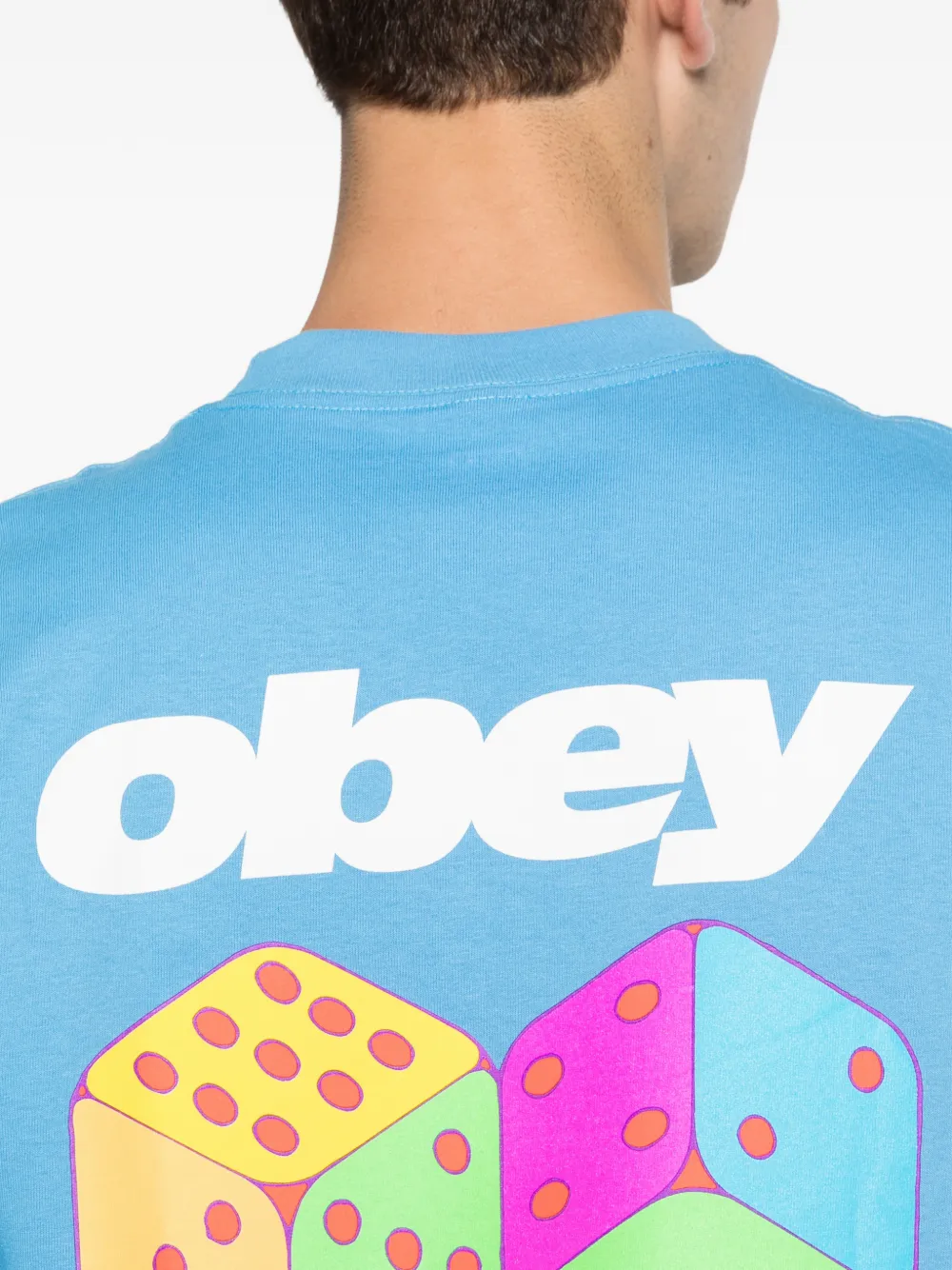 Obey T-shirt met logoprint Blauw