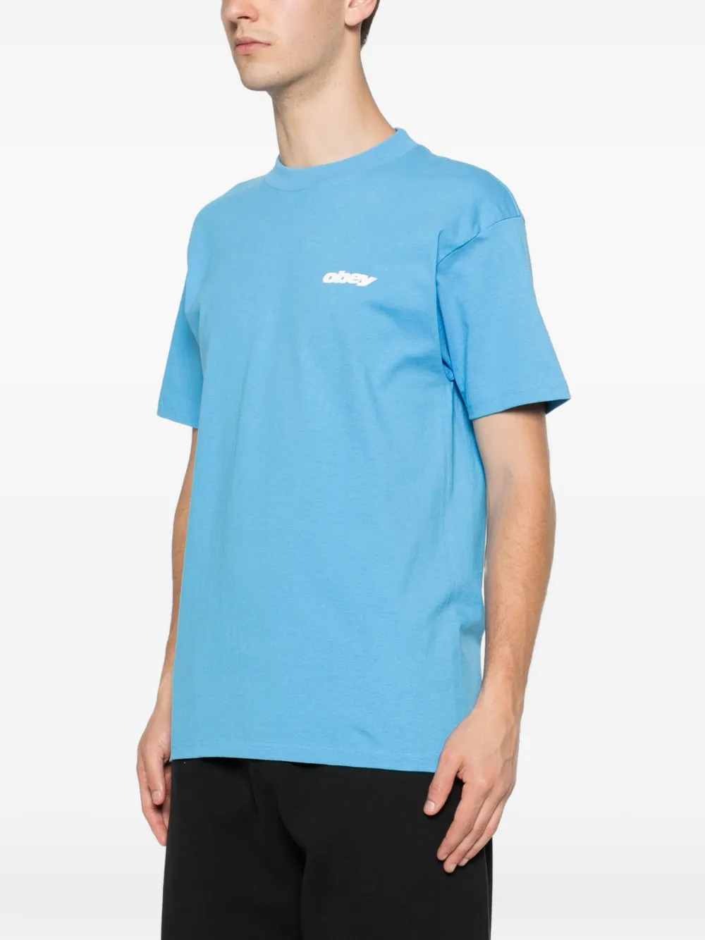 Obey T-shirt met logoprint Blauw