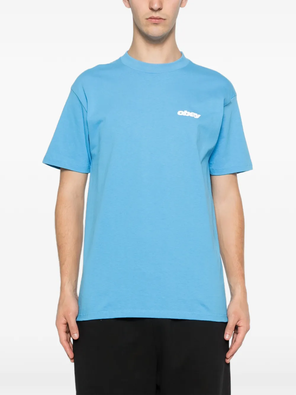Obey T-shirt met logoprint Blauw