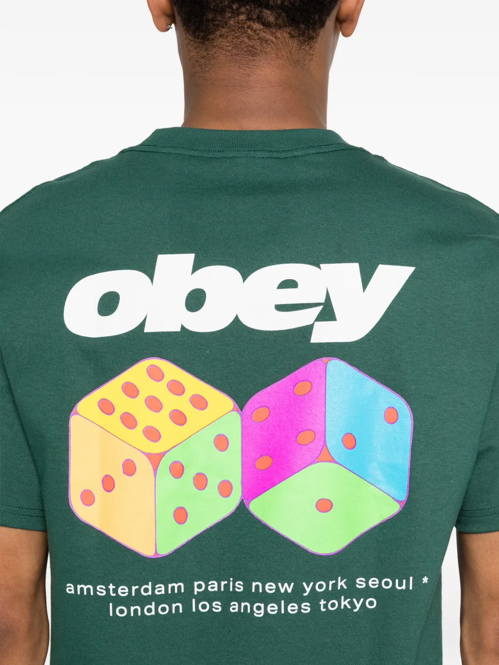 Obey T-shirt met logodetail Groen