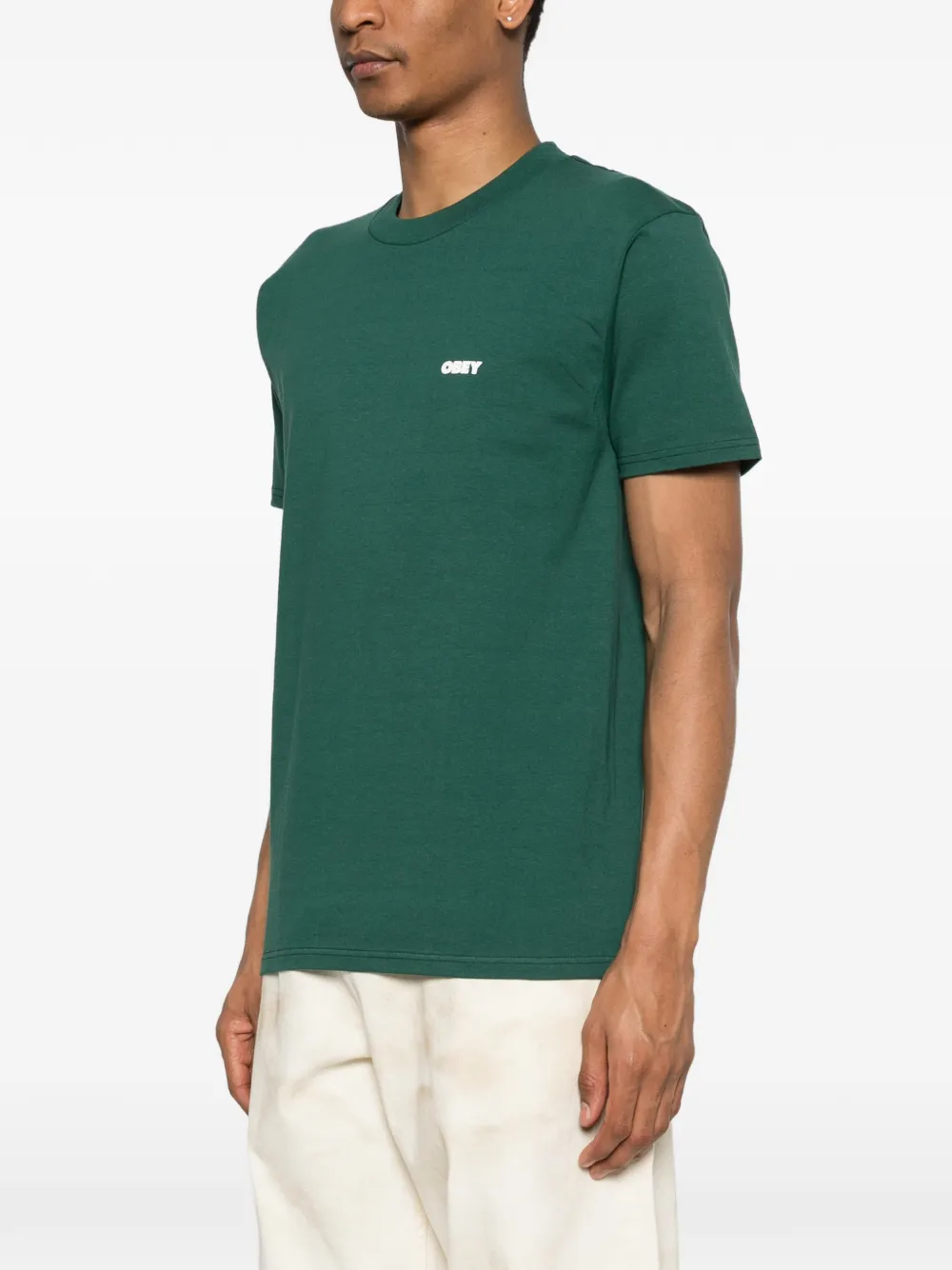 Obey T-shirt met ronde hals Groen