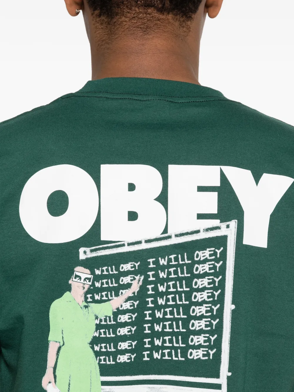 Obey T-shirt met ronde hals Groen