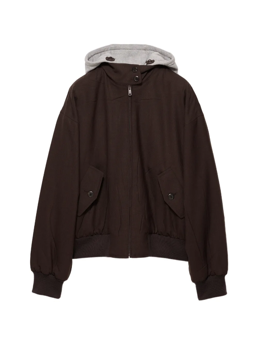Prada hooded rush-stitch jacket - Marrone