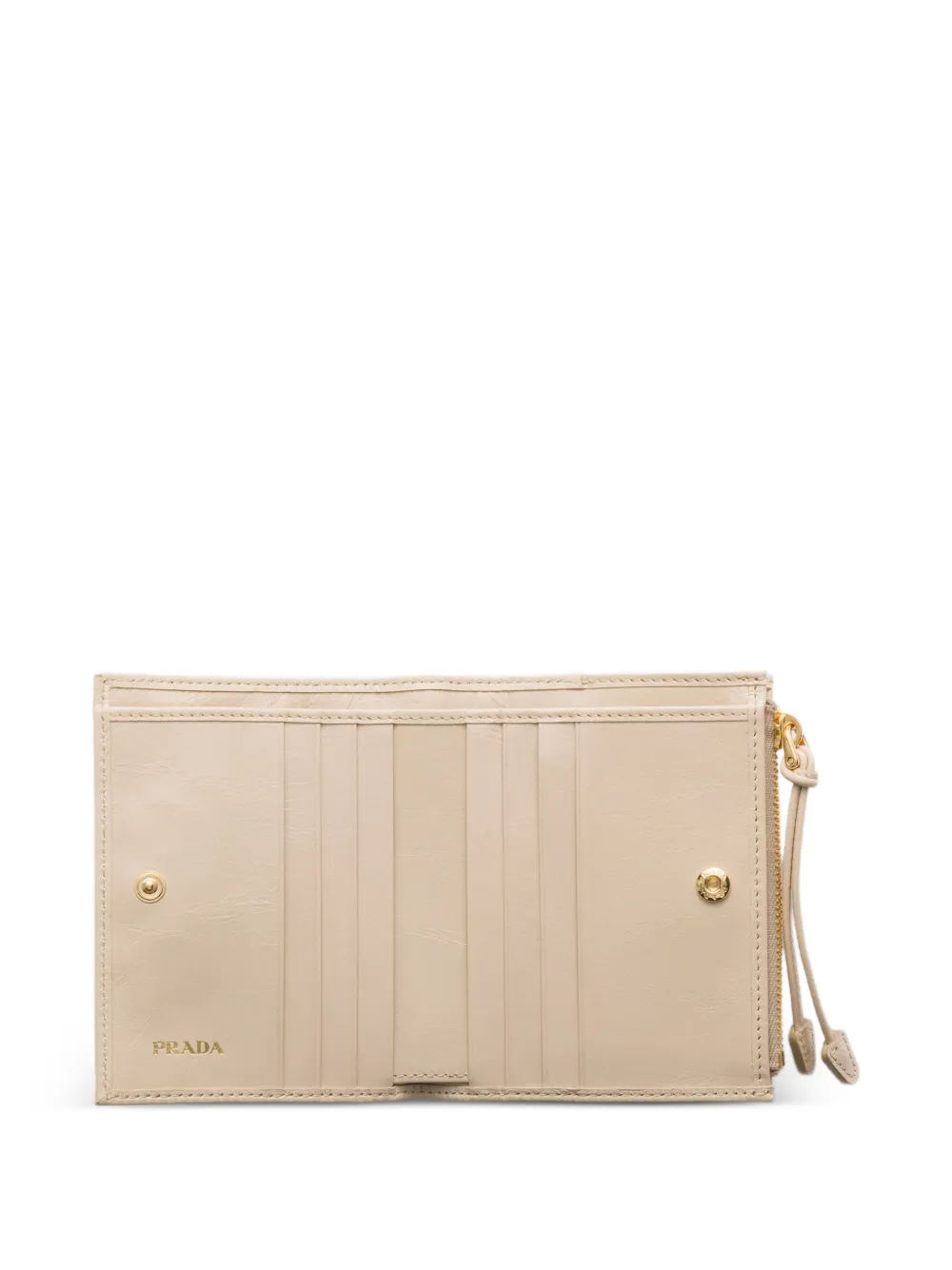 Prada Leren portemonnee Beige
