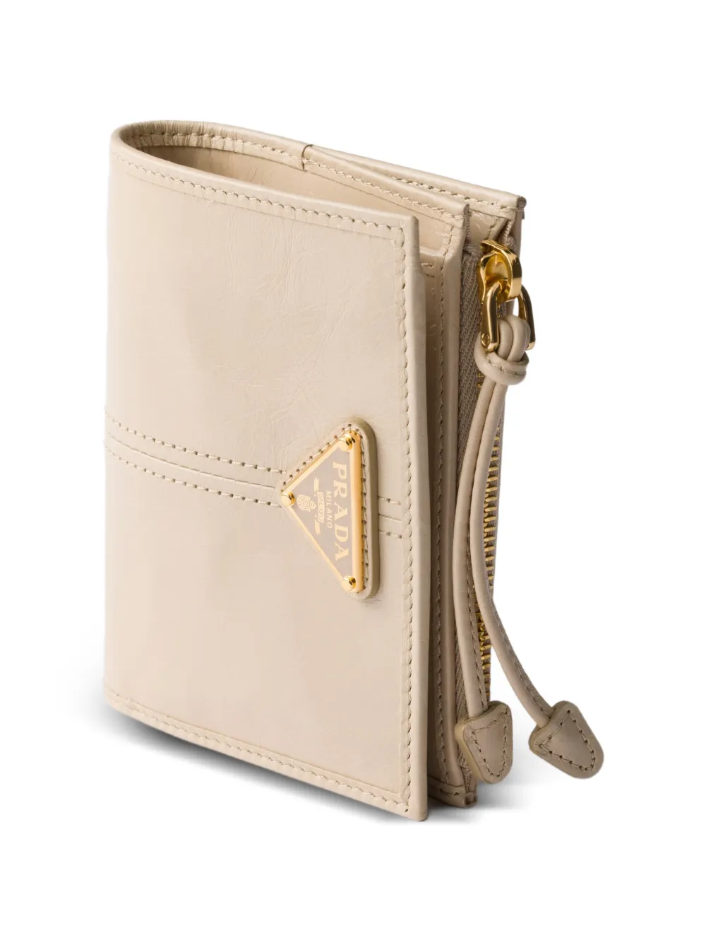 Prada Leren portemonnee Beige
