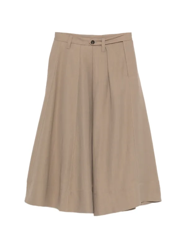 Brunello Cucinelli Button-embellished Skirt in Brown