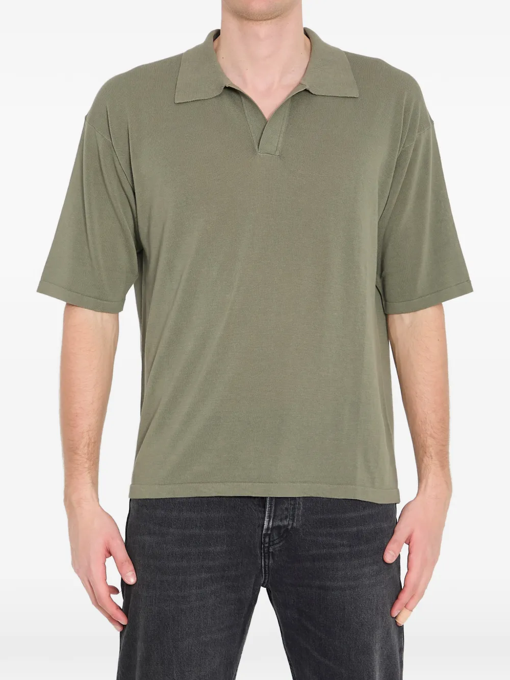 Roberto Collina ribbed V-neck T-shirt - Grün