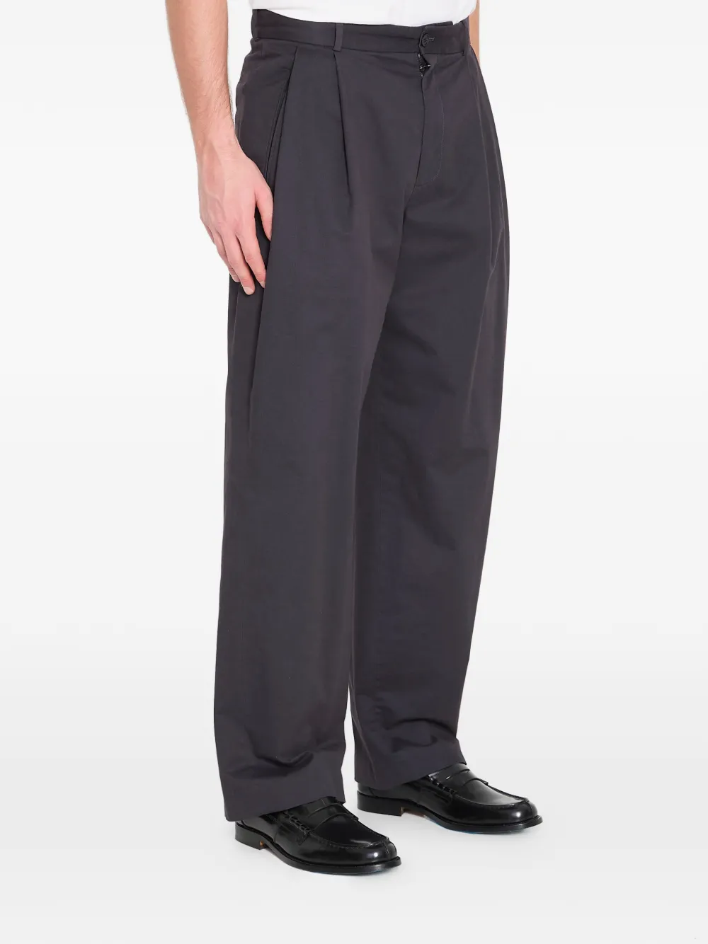  The Row Pleated Straight Trousers - Grey 