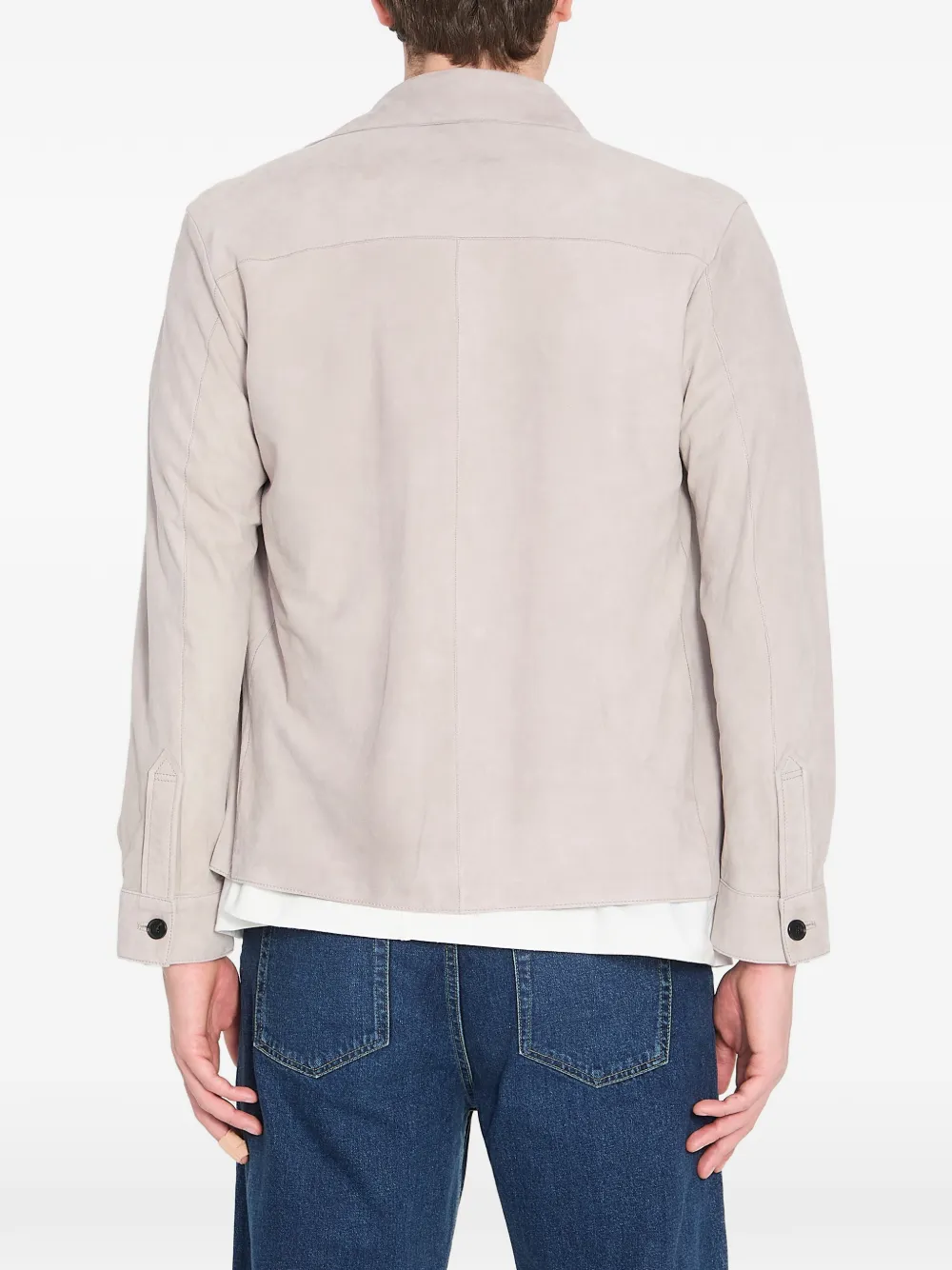Arma Suède shirtjack met knopen Beige