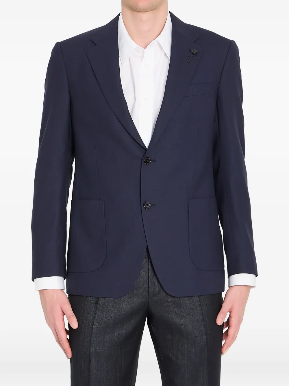 Lardini notch lapel virgin wool jacket - Blu