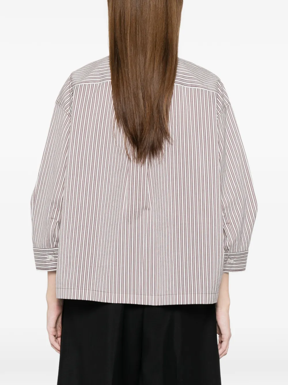 Brunello Cucinelli Gestreepte blouse met zak Rood