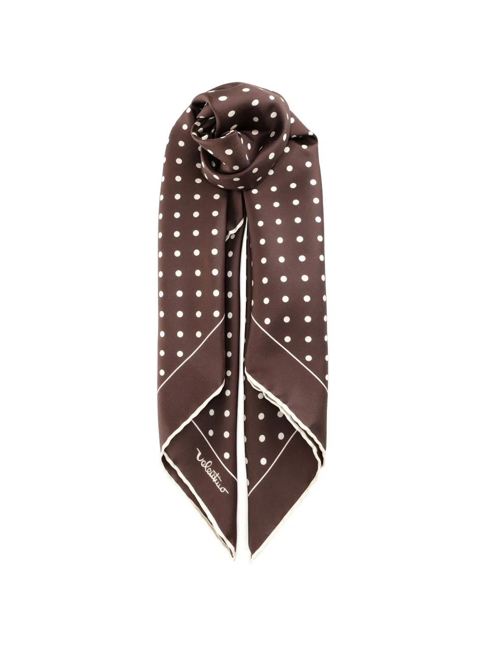 Valentino Garavani polka-dot silk scarf - Braun
