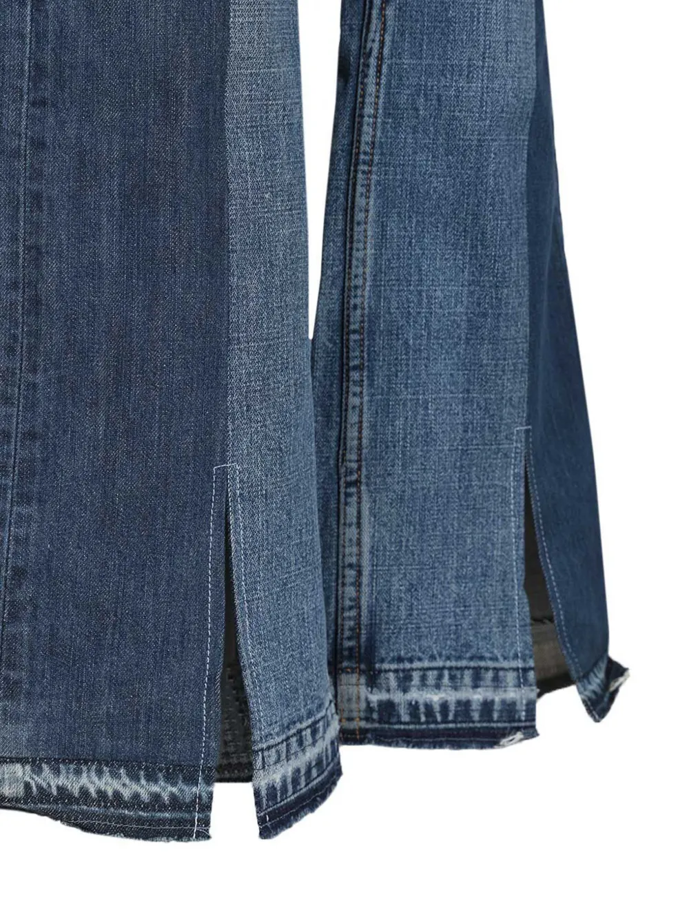  E.l.v. Denim Slit Wide-leg Arcola Jeans - Blue 