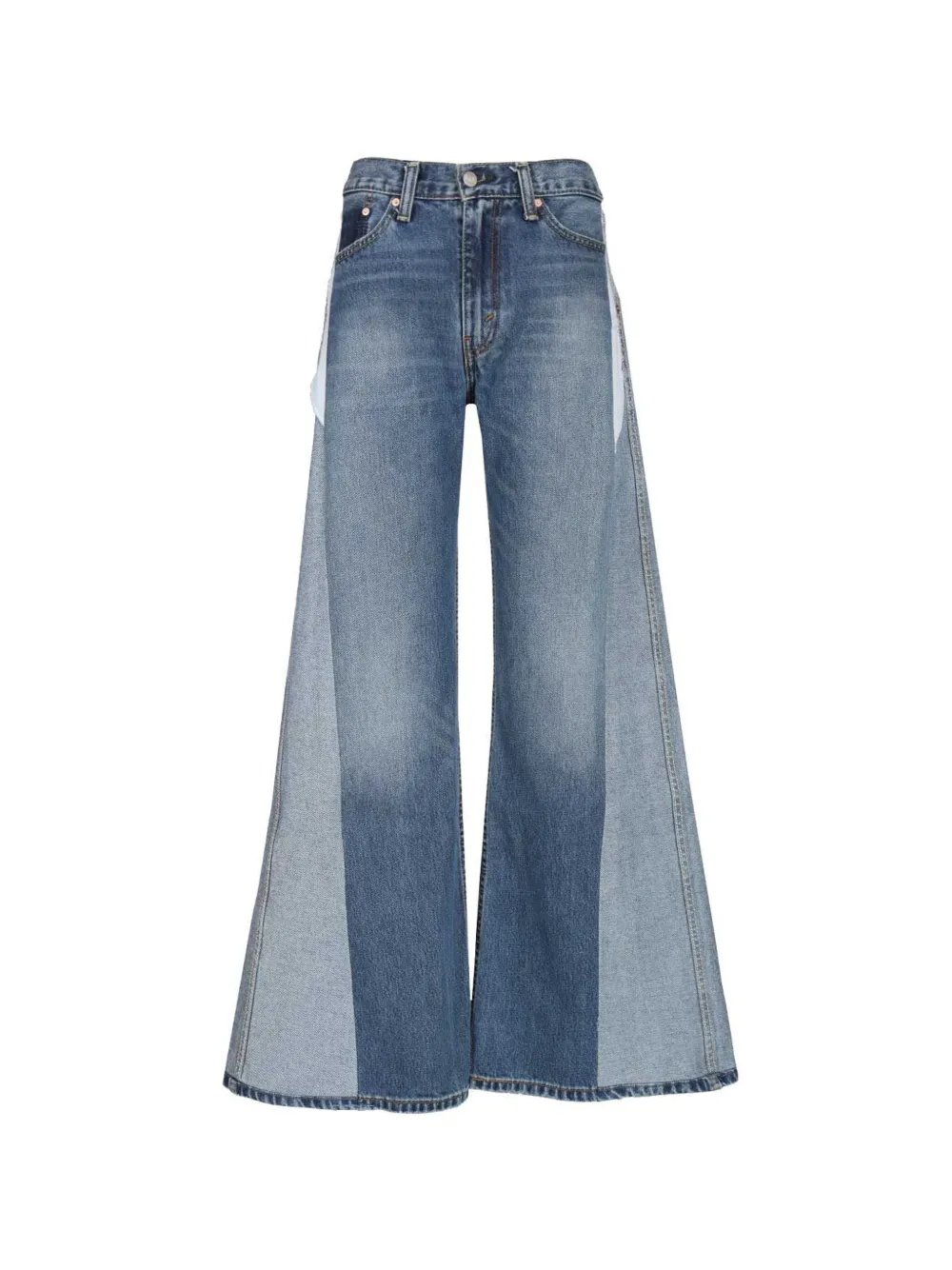 E.L.V DENIM panelled wide-leg jeans - Blu