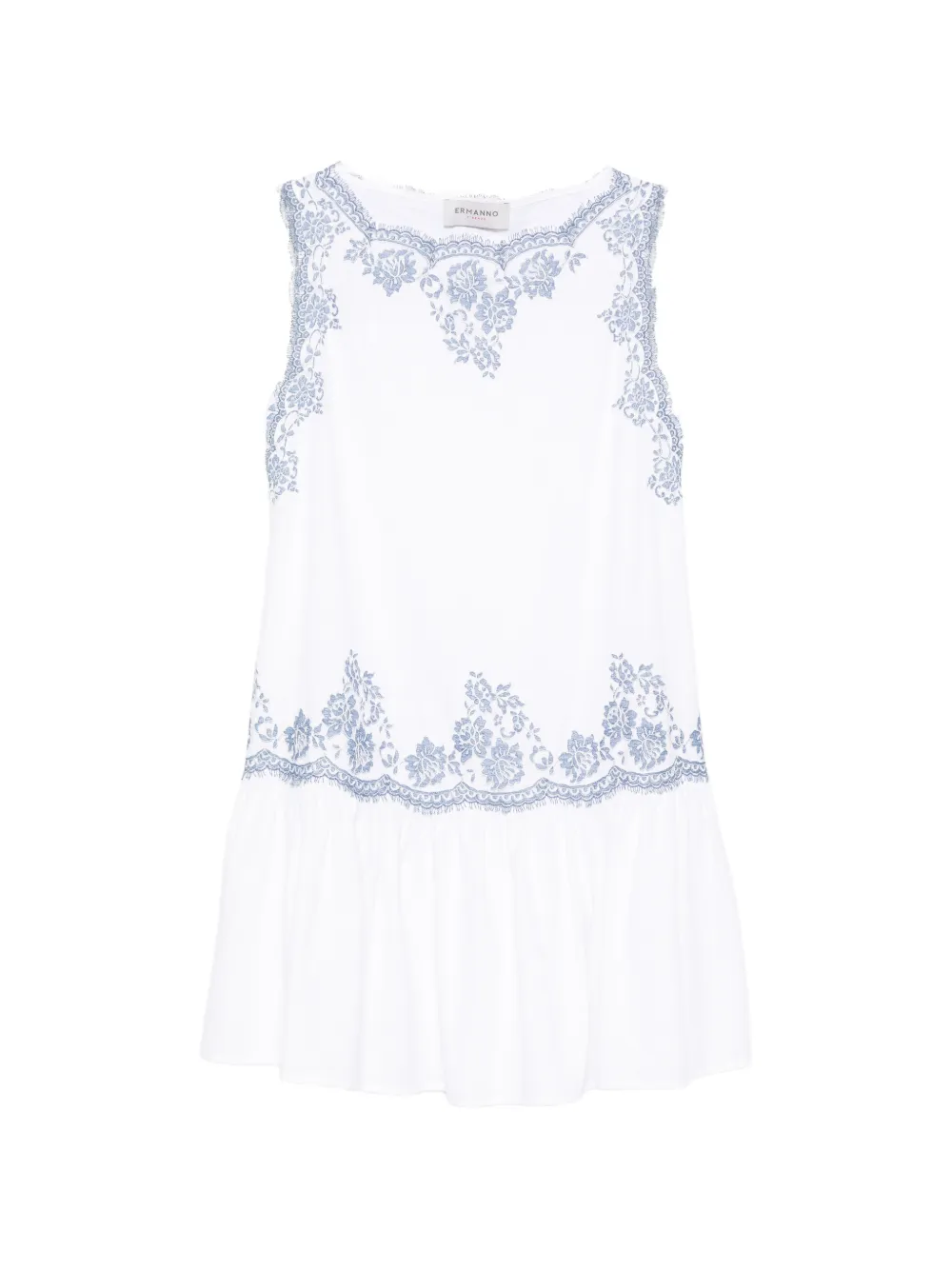 ERMANNO FIRENZE floral-embroidered mini dress - Bianco