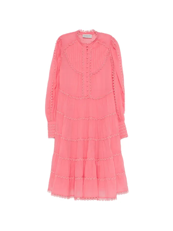 layered lace midi dress Women's Miyu Layered Sleeveless Lace Midi Dress S/M/L Nude MEAN BLVD Nude / S