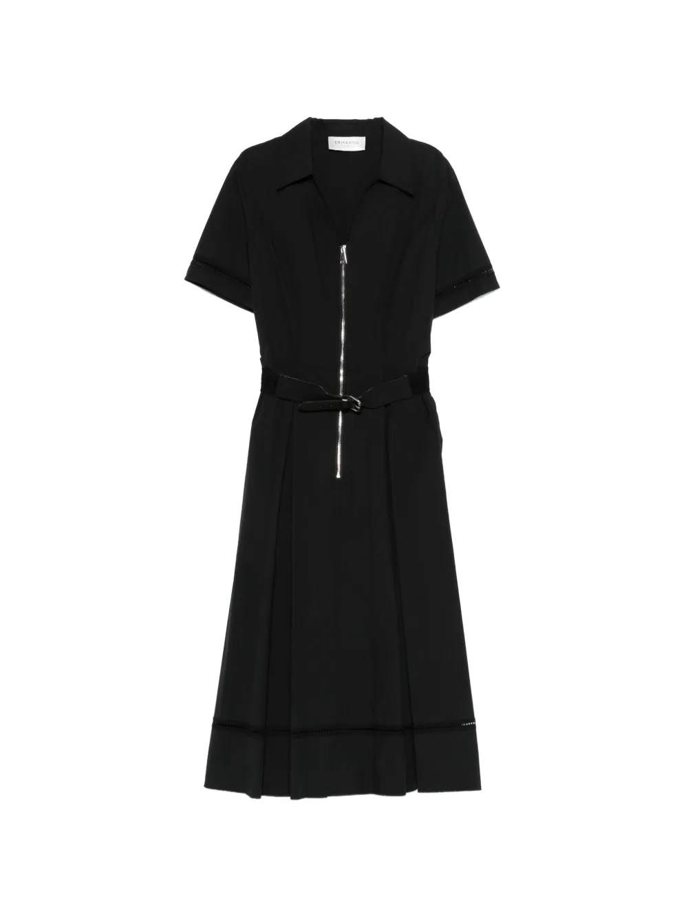 ERMANNO FIRENZE zip-up midi dress - Nero