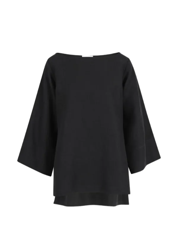 The Row Flared Sleeve Blouse in Black